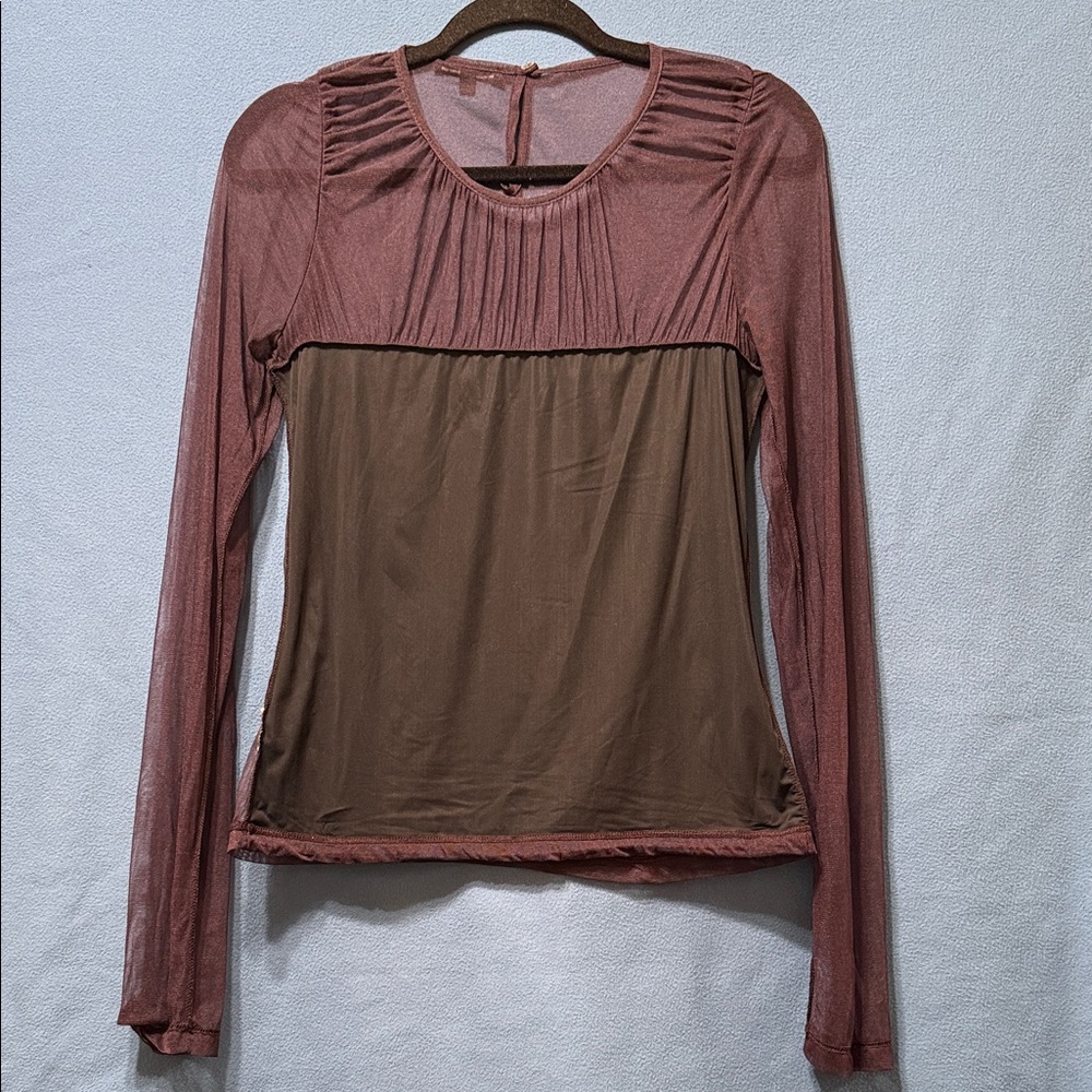 Long-Sleeve Purple See through Women's Top by Patrizia Pepe Italy Size 2 - Picture 14 of 16